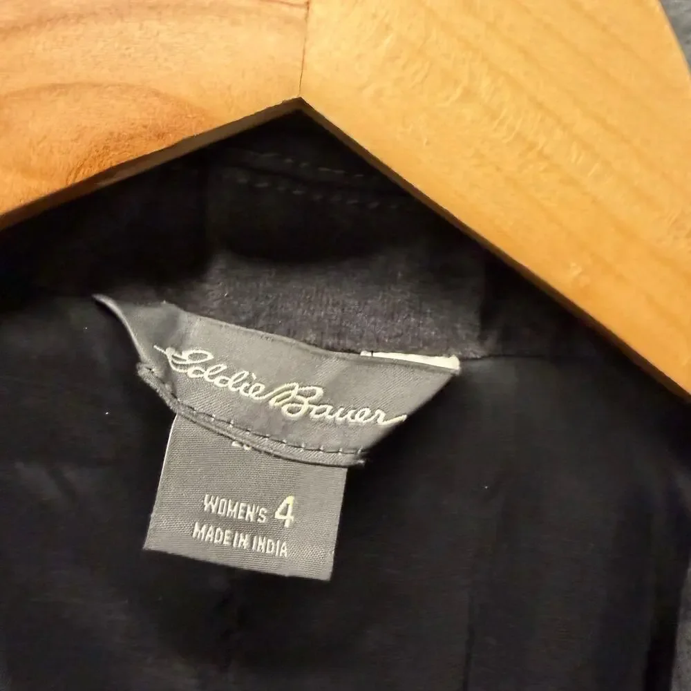 Eddie Bauer Blazer Womens 4 Gray Velvet Jacket‎ 2 Button Classic + Pockets